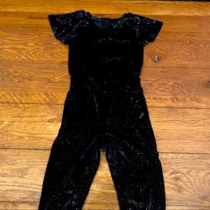 Black Velvet sparkly short sleeved jumpsuit